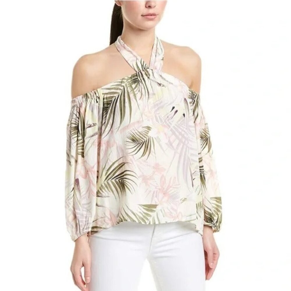 NWT - CeCe Soft Palms Off The Shoulder Halter Top - Size Large